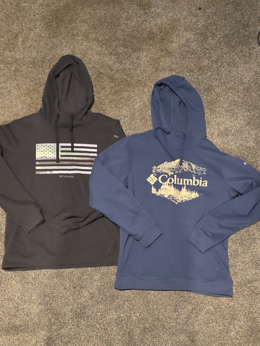 Columbia Men's Blue Hooded Sweatshirt Bundle - Logo Graphic